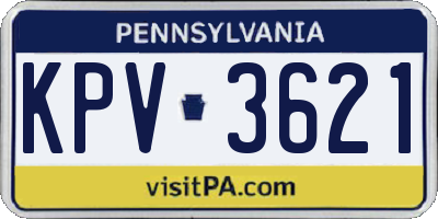 PA license plate KPV3621
