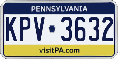 PA license plate KPV3632