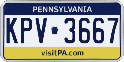 PA license plate KPV3667