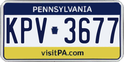 PA license plate KPV3677