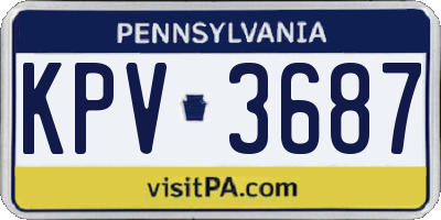 PA license plate KPV3687