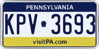 PA license plate KPV3693