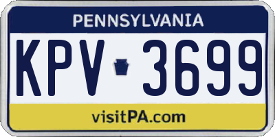 PA license plate KPV3699