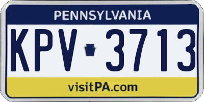 PA license plate KPV3713