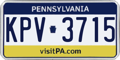 PA license plate KPV3715