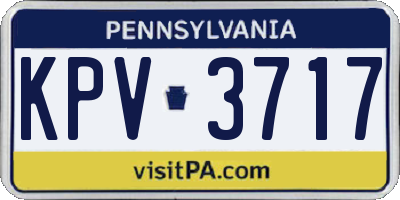 PA license plate KPV3717