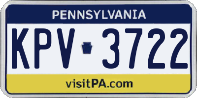 PA license plate KPV3722