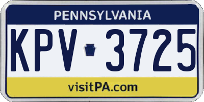 PA license plate KPV3725