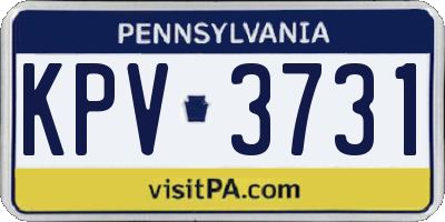 PA license plate KPV3731