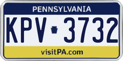 PA license plate KPV3732