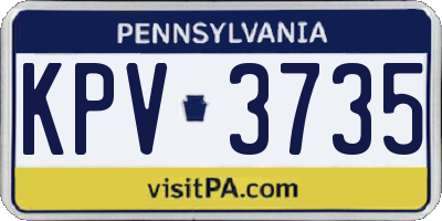 PA license plate KPV3735