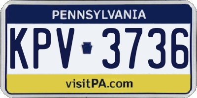 PA license plate KPV3736
