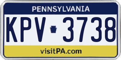 PA license plate KPV3738