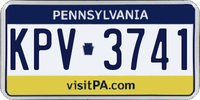 PA license plate KPV3741