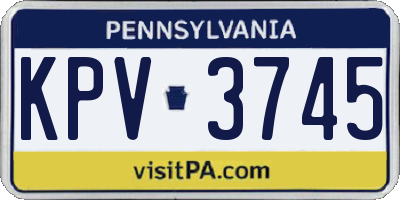 PA license plate KPV3745
