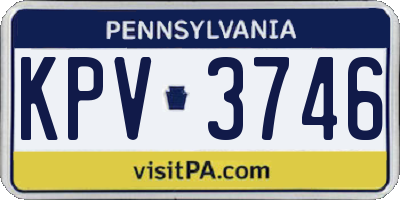PA license plate KPV3746