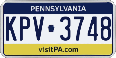 PA license plate KPV3748