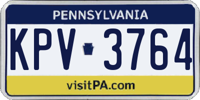 PA license plate KPV3764