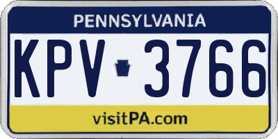 PA license plate KPV3766