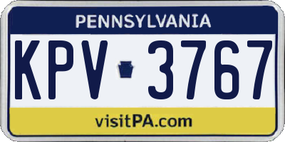 PA license plate KPV3767