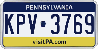 PA license plate KPV3769