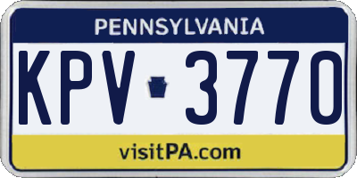 PA license plate KPV3770