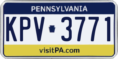 PA license plate KPV3771