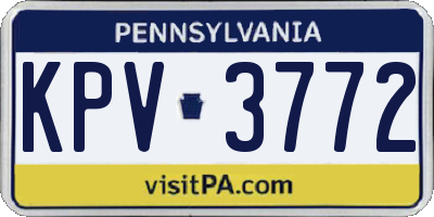 PA license plate KPV3772