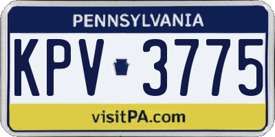 PA license plate KPV3775