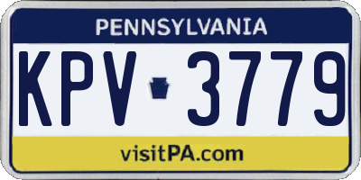 PA license plate KPV3779