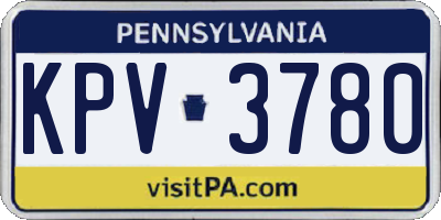 PA license plate KPV3780