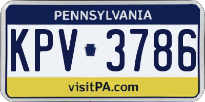 PA license plate KPV3786