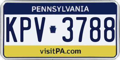 PA license plate KPV3788