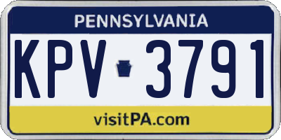 PA license plate KPV3791