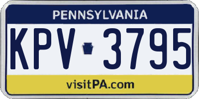 PA license plate KPV3795