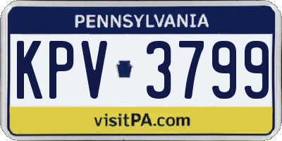 PA license plate KPV3799
