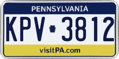 PA license plate KPV3812