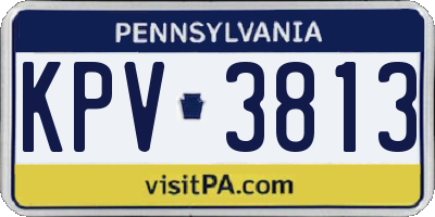 PA license plate KPV3813