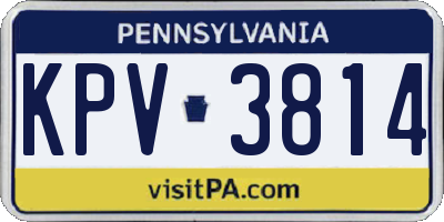 PA license plate KPV3814