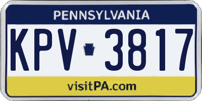 PA license plate KPV3817
