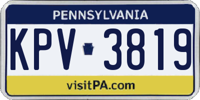 PA license plate KPV3819