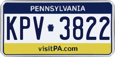 PA license plate KPV3822