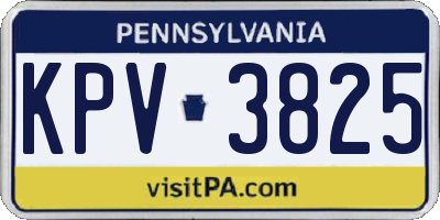 PA license plate KPV3825