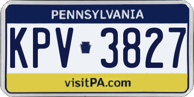 PA license plate KPV3827