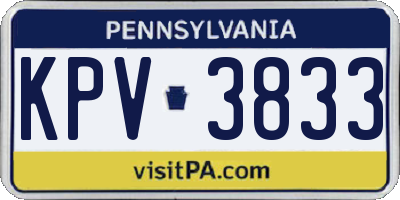 PA license plate KPV3833