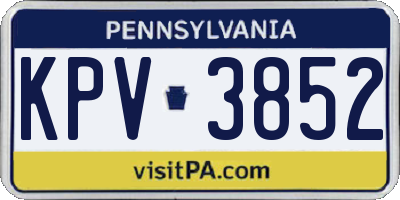 PA license plate KPV3852