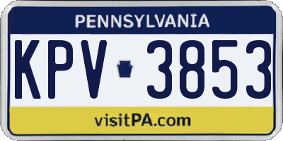 PA license plate KPV3853