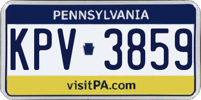 PA license plate KPV3859