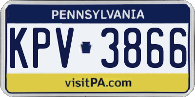 PA license plate KPV3866