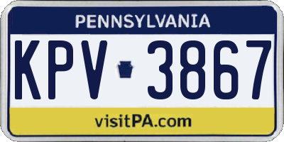 PA license plate KPV3867
